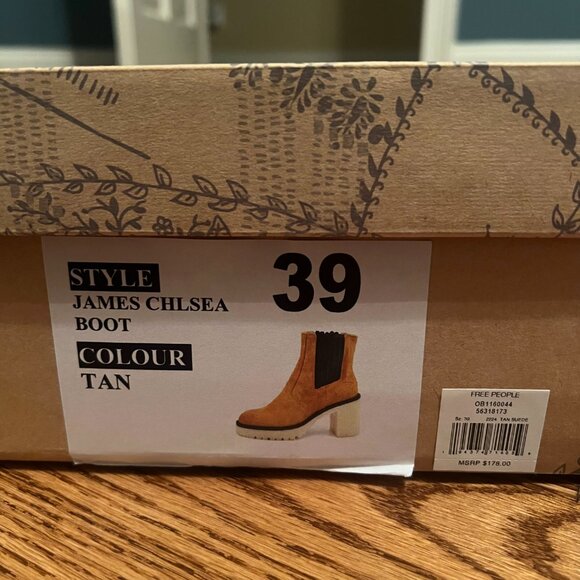 Free People James Chelsea Boot Tan Size 39 Women's Heel Bootie - Picture 3 of 6